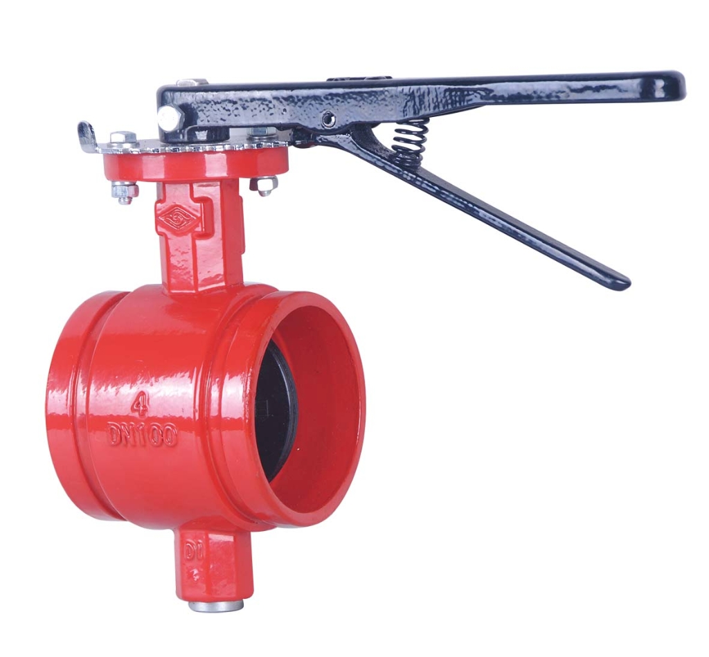 BS/DIN GROOVED BUTTERFLY VALVE WITH LONG NECK， FIG# D81X4-BL