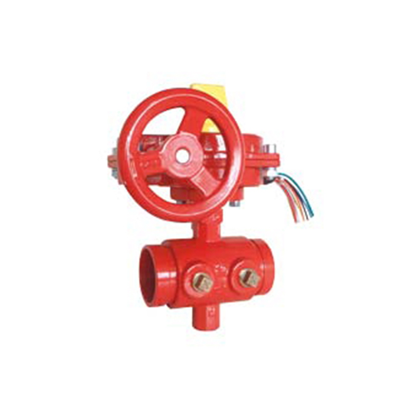 BS/DIN GROOVED BUTTERFLY VALVE WITH TAMPER SWITCH AND PRESSURE TESTING HOLE, FIG# XD381XC