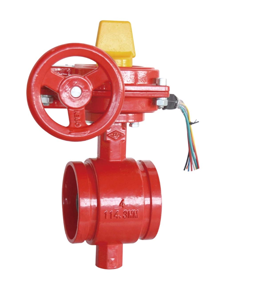 BS/DIN GROOVED BUTTERFLY VALVE WITH TAMPER SWITCH, FIG# XD381X